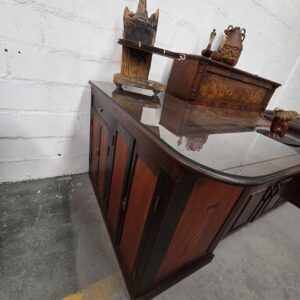 Custom Hardwood Sideboard / Drinks Cabinet (with Glass Top)