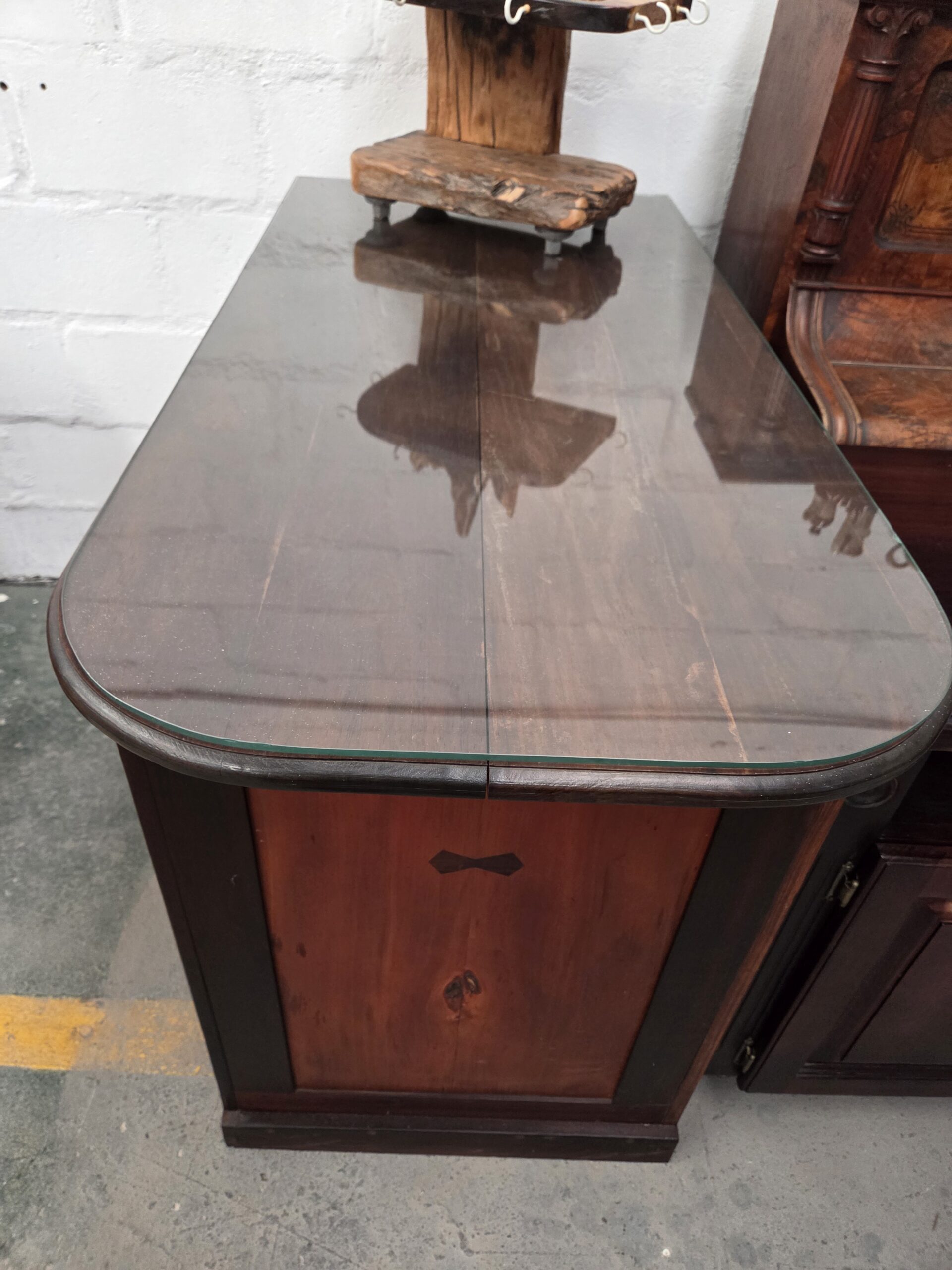 Custom Hardwood Sideboard / Drinks Cabinet (with Glass Top) - Image 5