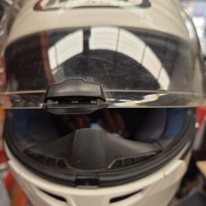 HJC Full-Face Helmet (White) + Clear Visor – Sport/Racing Graphic