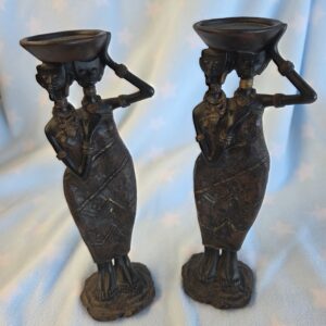 Pair of African Figurative Candle Holders