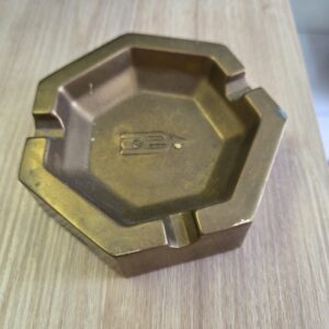 Heavy solid brass octagonal ashtray