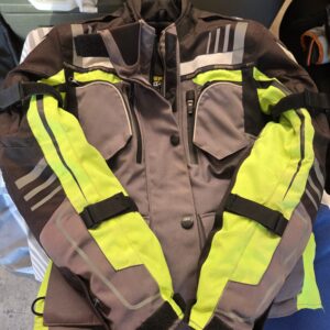 BERIK Hi-Visibility Motorcycle Touring Jacket – Protective Riding Gear (Reflective) – Grey/Neon