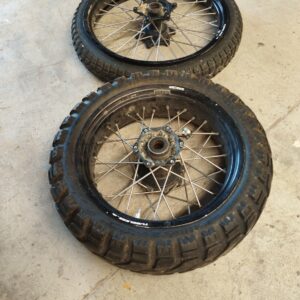 Pair of Spoked Off-Road / Dual-Sport Motorcycle Wheels – Front & Rear – Strong & Ready