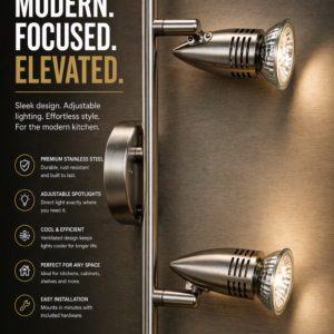 Modern Adjustable Double Spot Light – Stainless Steel