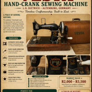 Vesta Hand-Crank Sewing Machine – L.O. Dietrich Altenburg - dating from the 1910s–1930s