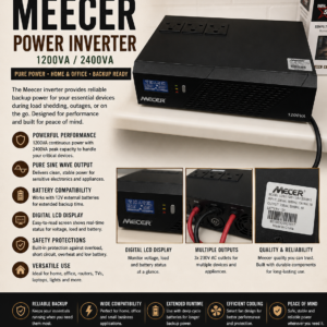 Mecer 1200VA inverter – new complete in box – tested – ideal for load shedding