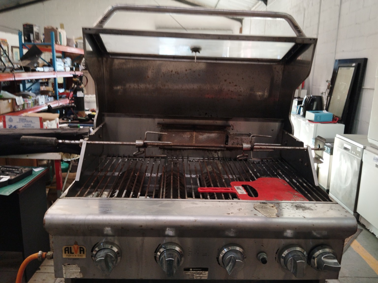 ALVA Leopard 6-Burner Stainless Steel Gas Braai with Rotisserie & Electric Motor