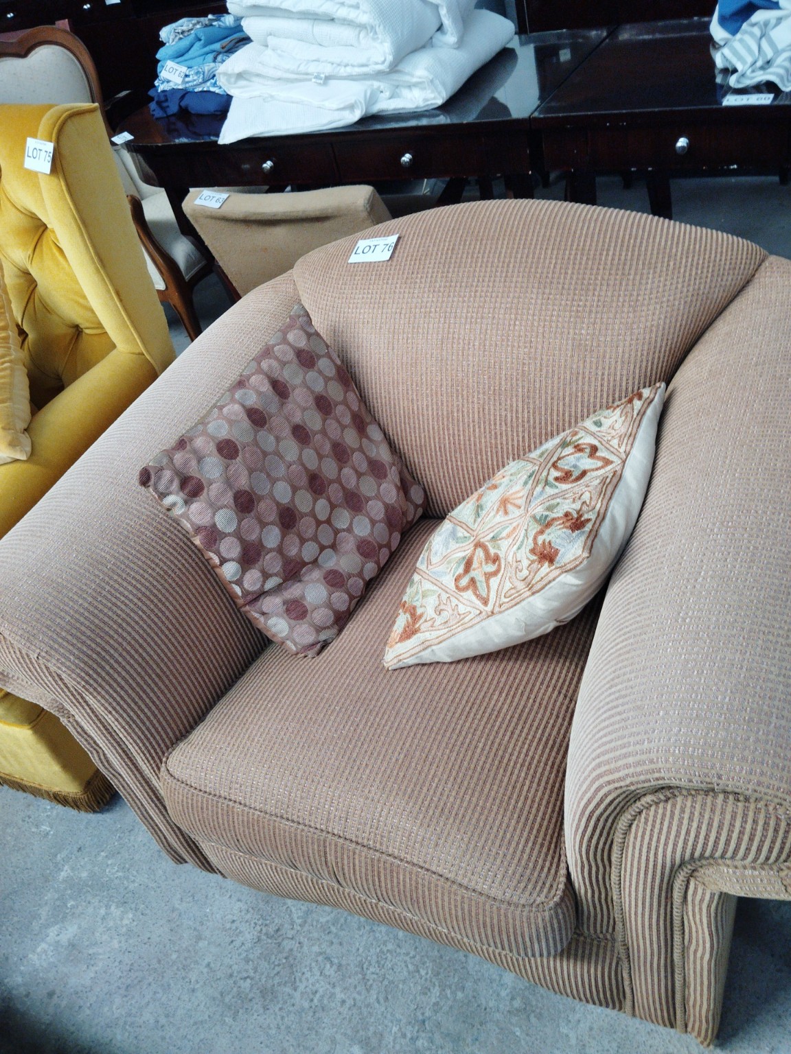 Oversized Plush Upholstered Lounge Armchair with Scatter Cushions
