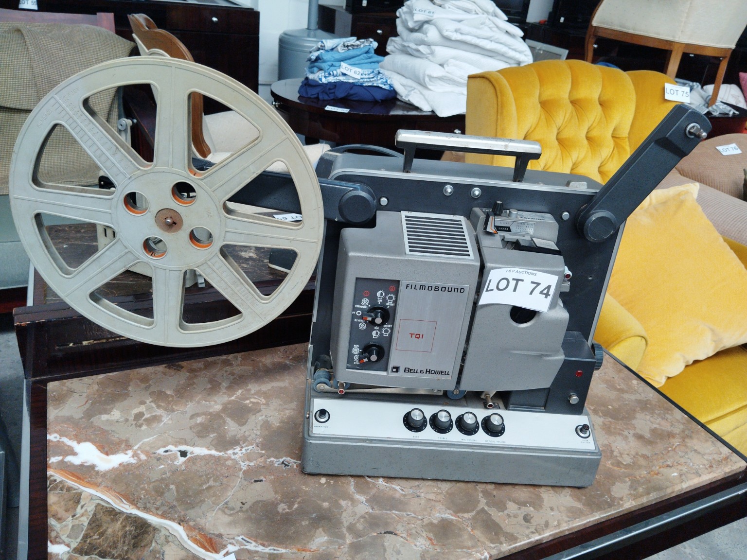 Vintage Bell & Howell Filmosound TQI 16mm Sound Film Projector with Take-Up Reel - Image 3
