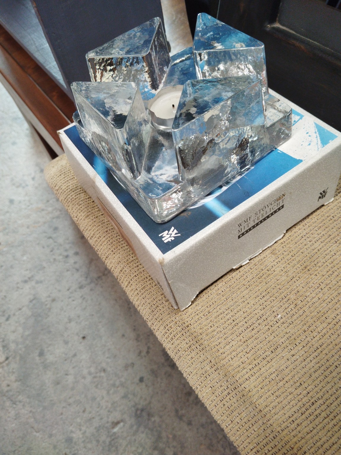WMF Crystal Glass Tealight Candle Holder with Original Box