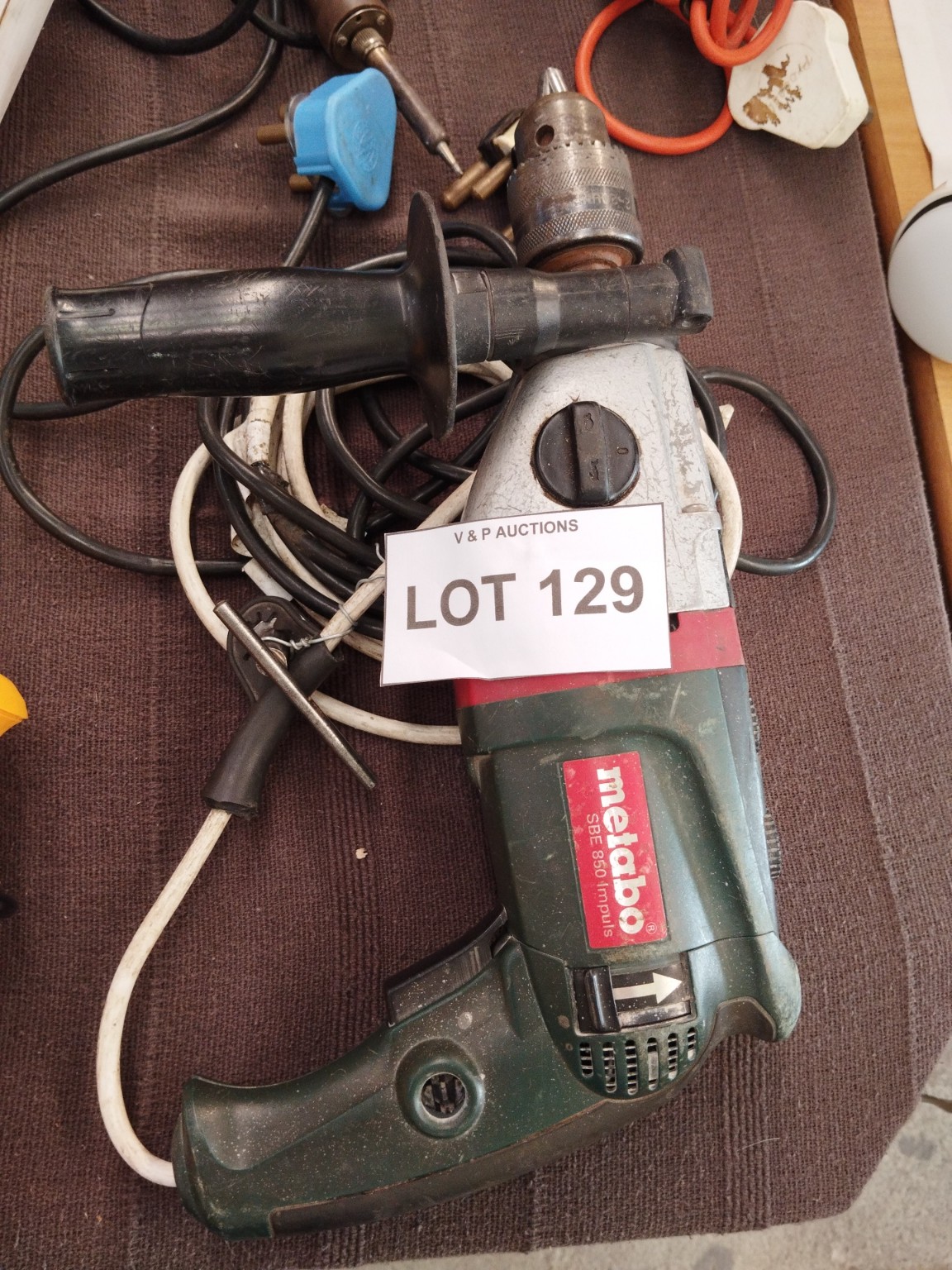 Metabo SBE 850 Impuls Professional Impact Drill with Side Handle & Chuck Key