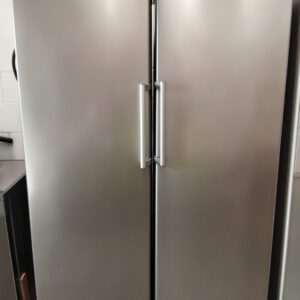 DEFY L350 343L METALLIC UPRIGHT LARDER FRIDGE