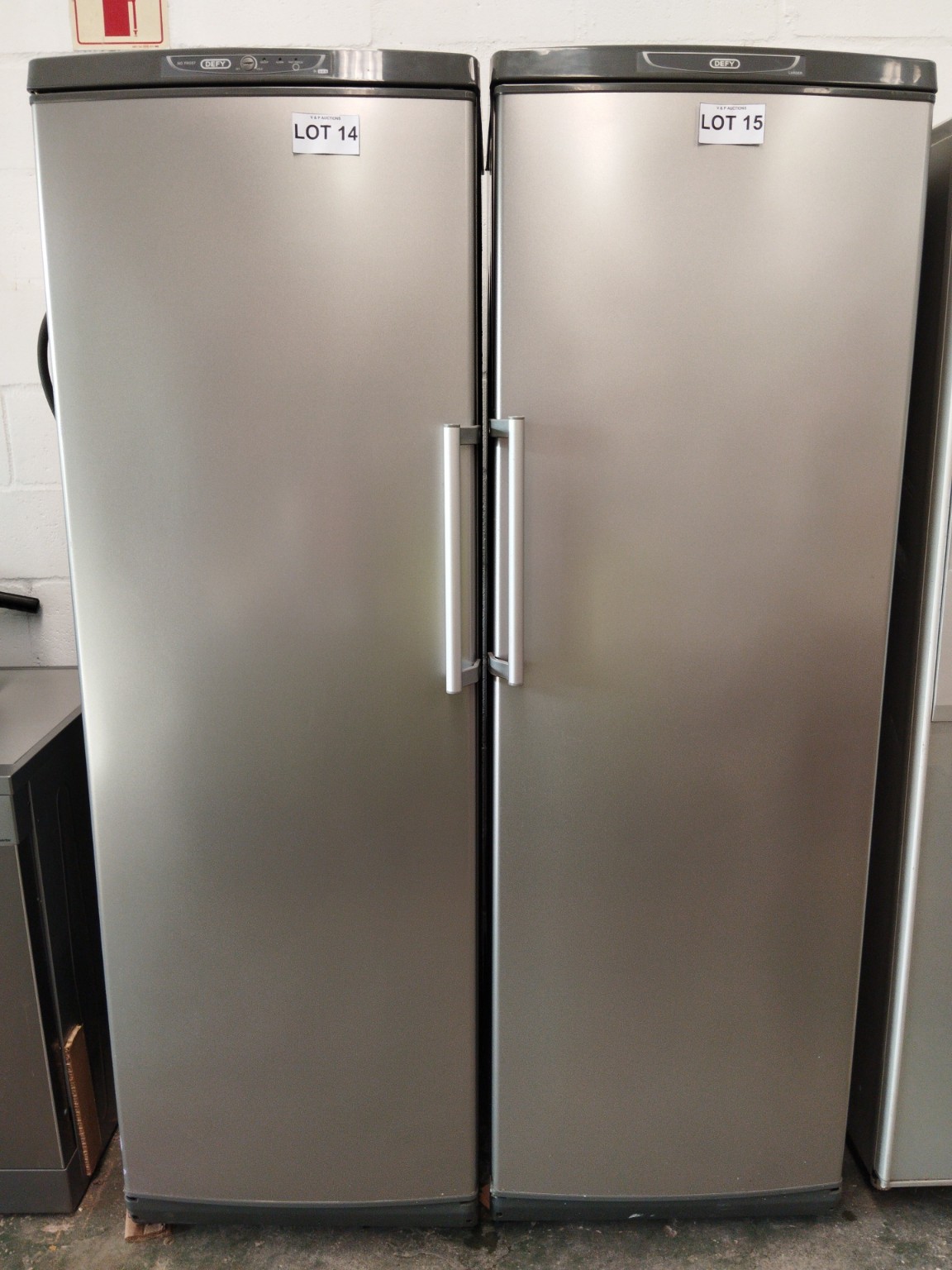DEFY L350 343L METALLIC UPRIGHT LARDER FRIDGE
