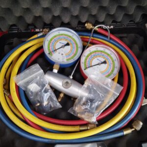 JB Industries ZB Series 2-Valve HVAC Refrigeration Manifold Gauge Set with Hoses & Carry Case