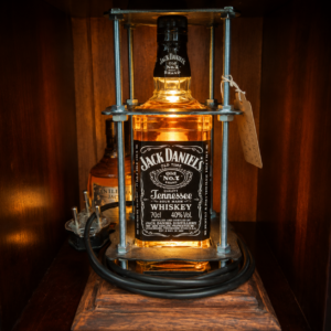 Industrial Jack Daniel's Bottle Table Lamp – Handmade Bar & Man Cave Décor