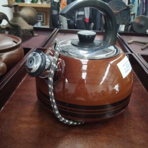 Vintage Retro Brown Electric Kettle with Removable Lid