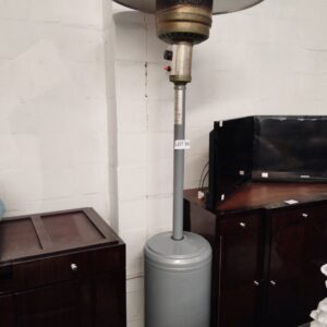 Freestanding Outdoor Gas Patio Heater – Stainless Steel Reflector & Grey Base