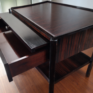 Vintage Dark Wood Writing Desk with Pull-Out Writing Surface