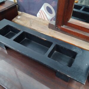 MODERN BLACK WOODEN DECORATIVE DISPLAY TRAY WITH FOUR COMPARTMENTS