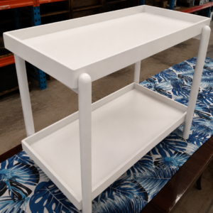 White Two-Tier Serving Tray Table / Utility Display Stand