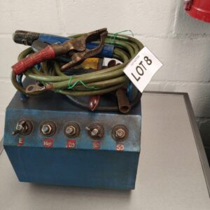 VINTAGE HEAVY-DUTY TRANSFORMER ARC WELDER WITH LEADS, ELECTRODE HOLDER & EARTH CLAMP