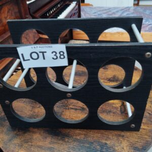 MODERN WOODEN 12-BOTTLE WINE STORAGE RACK – BLACK FINISH