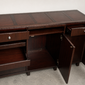 Modern Dark Mahogany TV Entertainment Cabinet with Drawers & Storage Cupboards (3)