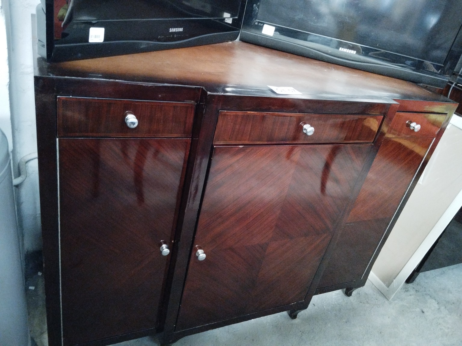 Solid Wood Mahogany Sideboard / Buffet Cabinet with 3 Drawers & 3 Cupboards (2) - Image 2