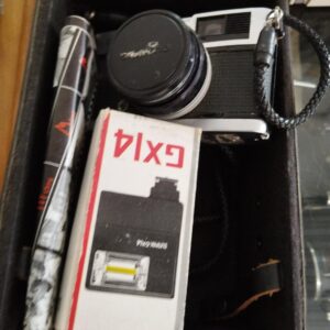 Halina 35X Vintage 35mm Film Camera with GX14 Super DX Flash & Carry Case (Untested)
