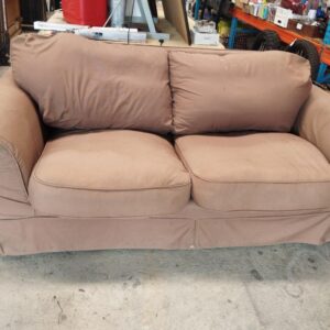 2-Seater Upholstered Fabric Sofa / Loveseat – Taupe
