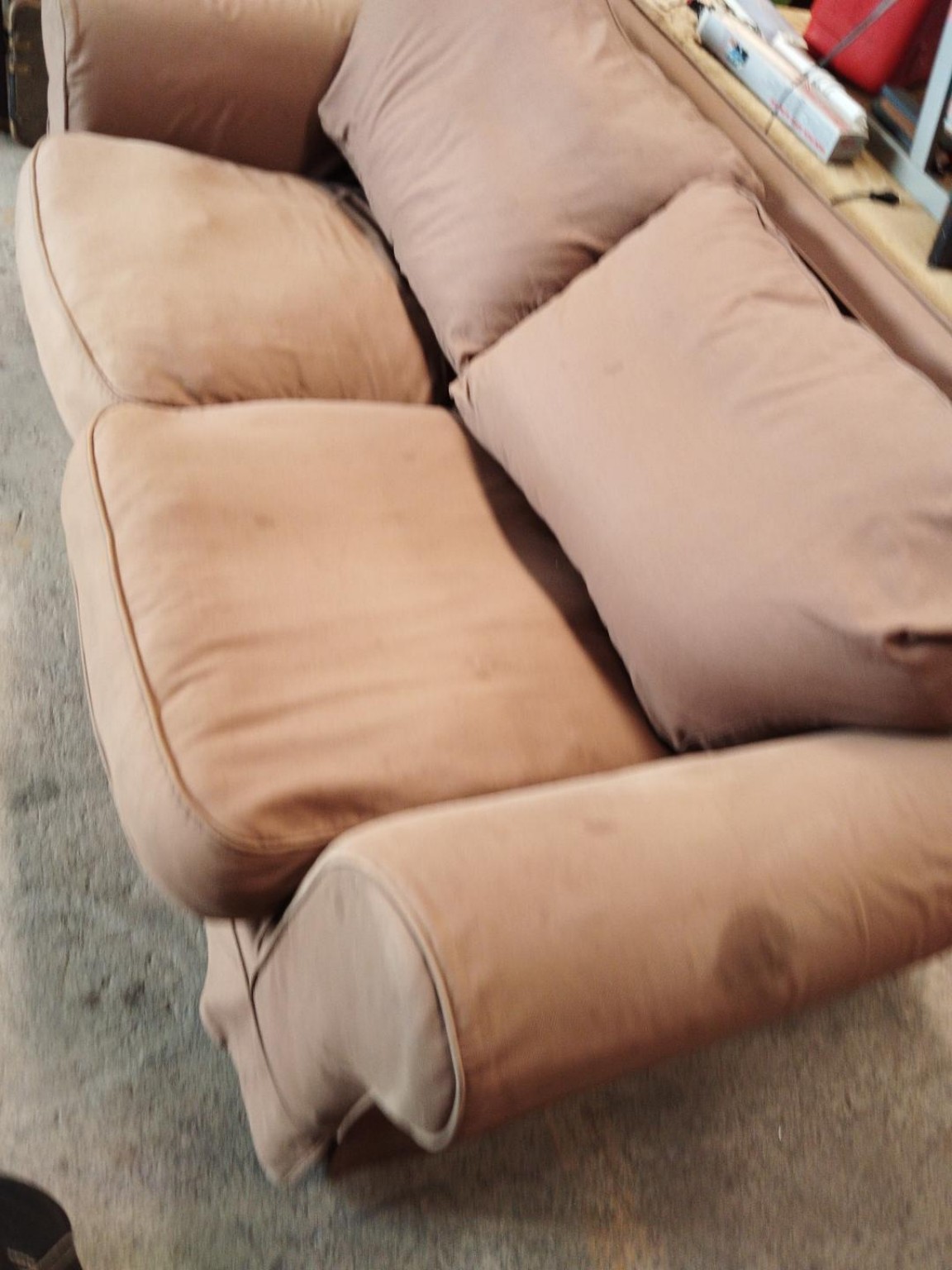2-Seater Upholstered Fabric Sofa / Loveseat – Taupe - Image 2